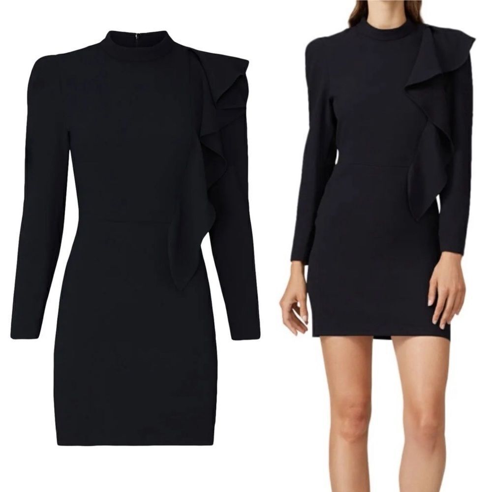IRO Deteo 3D Ruffle Sheath Dress EU 42 / Black